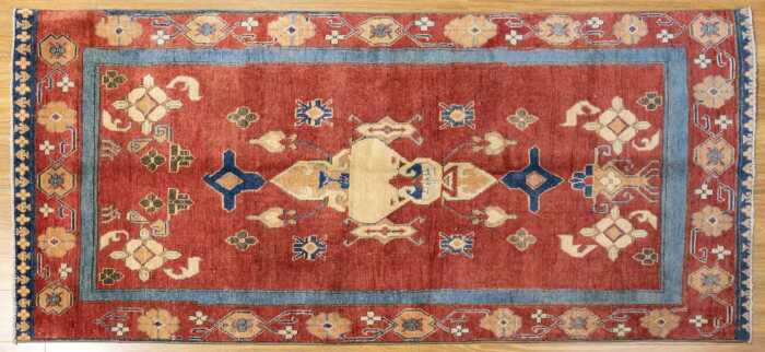 Afghan Chobi rug, hand-knotted wool, 202 x 109cm