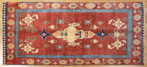 Afghan Chobi rug, hand-knotted wool, 202 x 109cm