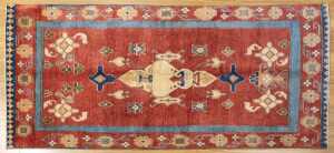 Afghan Chobi rug, hand-knotted wool, 202 x 109cm