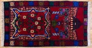 Afghan Baluchi rug, hand-knotted wool, 148 x 78cm