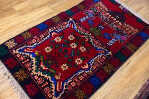 Afghan Baluchi rug, hand-knotted wool, 148 x 78cm - 2