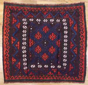 Afghan Kilim rug, hand-woven wool, 133 x 120cm