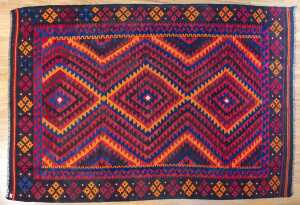 Afghan Kilim rug, hand-woven wool, 285 x 195cm