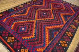 Afghan Kilim rug, hand-woven wool, 285 x 195cm - 2