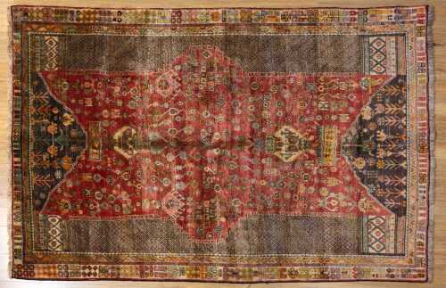 Vintage Persian Hamadan rug, hand-knotted wool, 253 x 165cm