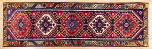 Persian Hamadan runner, hand-knotted wool, 306 x 98cm