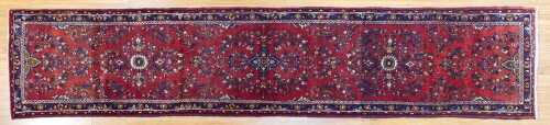 Persian Hamadan runner, hand-knotted wool, 407 x 85cm
