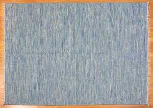 Flat-woven cotton kilim rug, aqua melange, 170 x 240cm