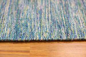 Flat-woven cotton kilim rug, aqua melange, 170 x 240cm - 4