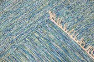 Flat-woven cotton kilim rug, aqua melange, 170 x 240cm - 5