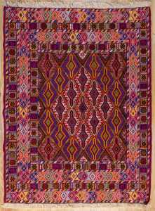 Fine Persian Soumak rug, hand-woven wool, 140 x 107cm
