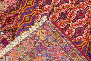 Fine Persian Soumak rug, hand-woven wool, 140 x 107cm - 5
