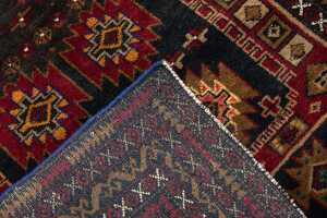 Afghan Baluchi rug, hand-knotted wool, 193 x 100cm - 5
