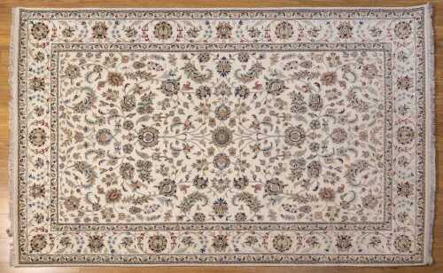 Fine Indo Persian Nain rug, hand-knotted wool with silk inlay, 285 x 182cm