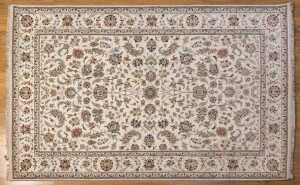Fine Indo Persian Nain rug, hand-knotted wool with silk inlay, 285 x 182cm