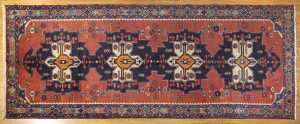 Persian Hamadan rug, hand-knotted wool, 388 x 153cm