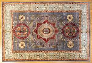 Afghan Chobi rug, hand-knotted wool, 278 x 188cm