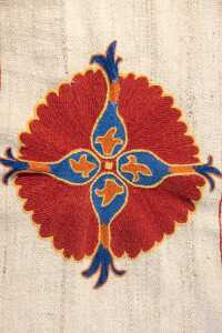 Persian hand-stitched Sofra, wool, 195 x 132cm - 3