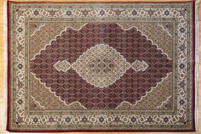Indo-Persian Tabriz rug, hand-knotted silk and wool, 244 x 172cm