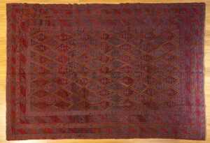 Afghan Mashwani rug, hand-woven wool, 284 x 198cm