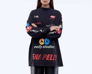Ena Pelly Badge Long Sleeve Tee Dress size AU 10 - 3