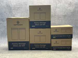 Group of Earthware pantry storage jar sets