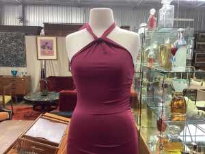 Perfect Stranger Isla halter twist maxi dress in burgundy, size 4 - 2