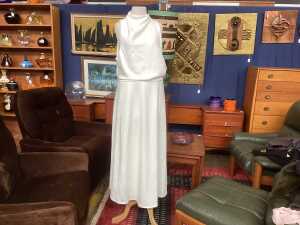 Showpo Macy Hi-neck A-line dress in white size 18