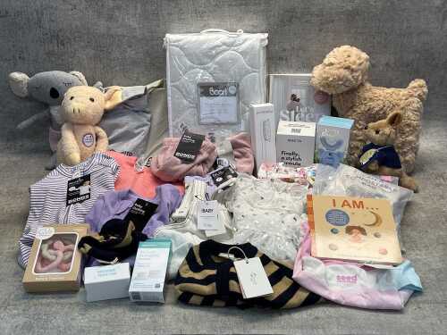 Group of baby clothing & accessories
