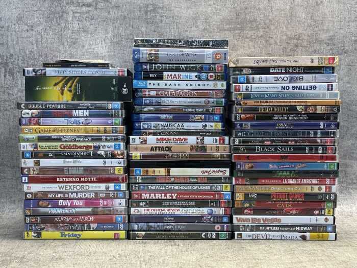Group of DVDs