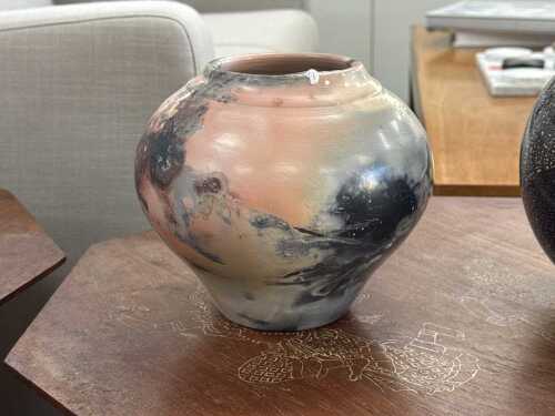 Saggar-fired ceramic vase