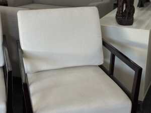 Pair contemporary upholstered armchairs - 2