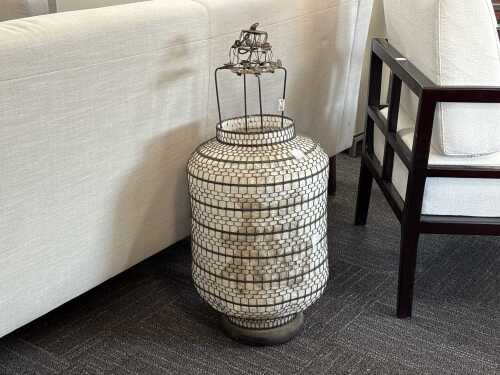 29 · Chinese woven wire hanging lantern with cotton lining