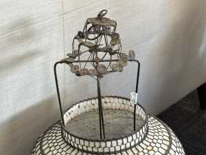Chinese woven wire hanging lantern with cotton lining - 2