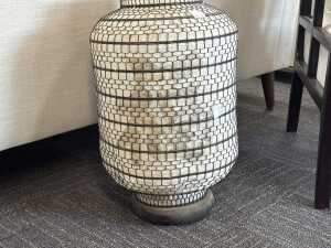 Chinese woven wire hanging lantern with cotton lining - 3