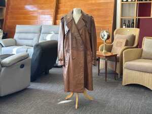 Cresco brown leather coat