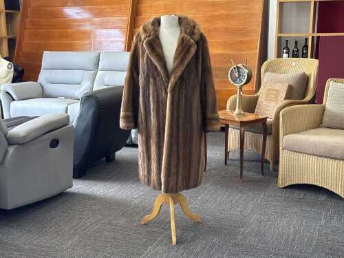Brown mink fur coat
