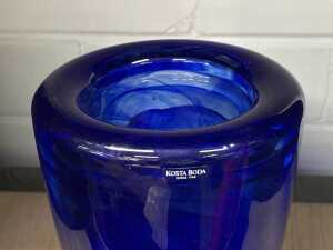 Kosta Boda Atoll cobalt blue glass vase - 3