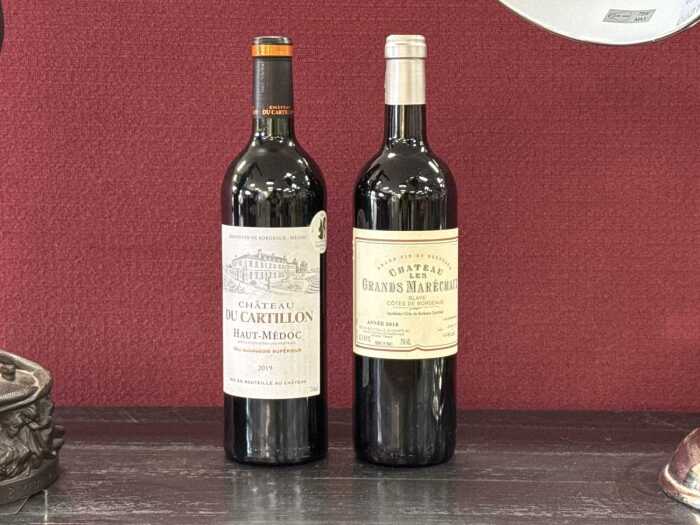 Two bottles of French Bordeaux wines 750mL