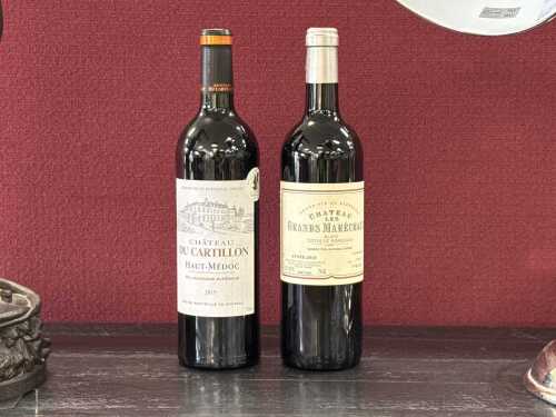 Two bottles of French Bordeaux wines 750mL