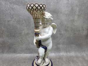 Copeland Spode porcelain cherub figure with blue gilded decoration - 3