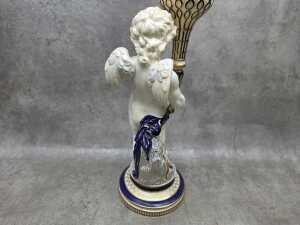 Copeland Spode porcelain cherub figure with blue gilded decoration - 5