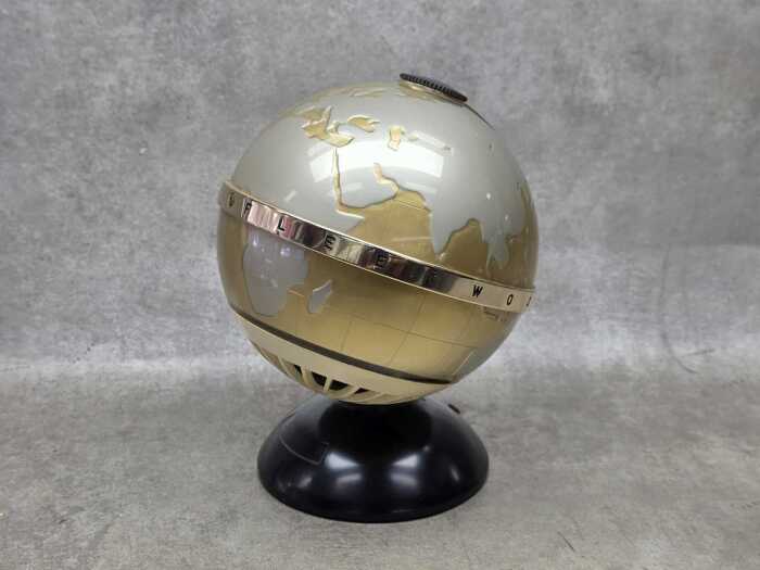 Mid-century Transistor Six Fleetwood radio in the shape of a world globe