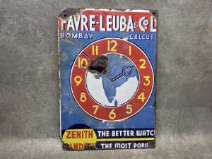 Favre-Leuba & Co enamel advertising sign