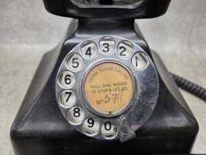 Art Deco GEC 'pyramid' bakelite rotary dial telephone - 4