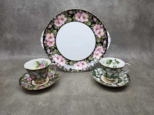 Three Royal Albert 'Provincial Flowers' porcelain pieces