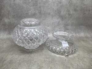 Cut crystal lamp base and shade - 5
