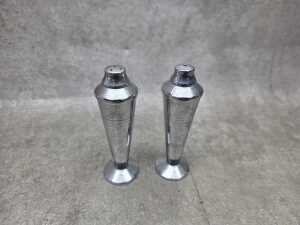 Art Deco silver plated salt and pepper shakers