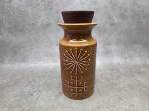 Portmeirion 'Totem' mid-century ceramic canister in honey brown - 3