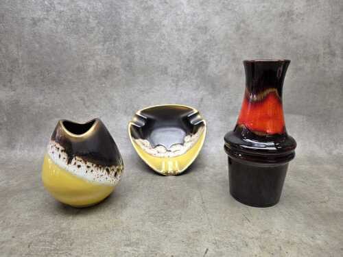 Three mid-century West German ceramic pieces